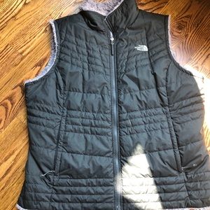 Black reversible North Face vest